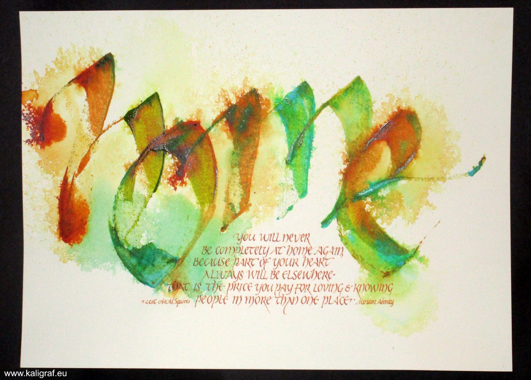 Home - calligraphy by Maureen Squires